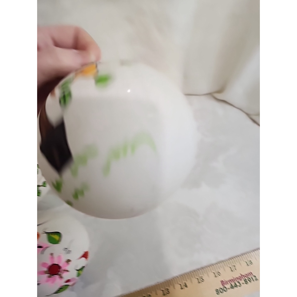 Vintage Hand Painted Floral Bird Glass Ornaments - Picture 11 of 14